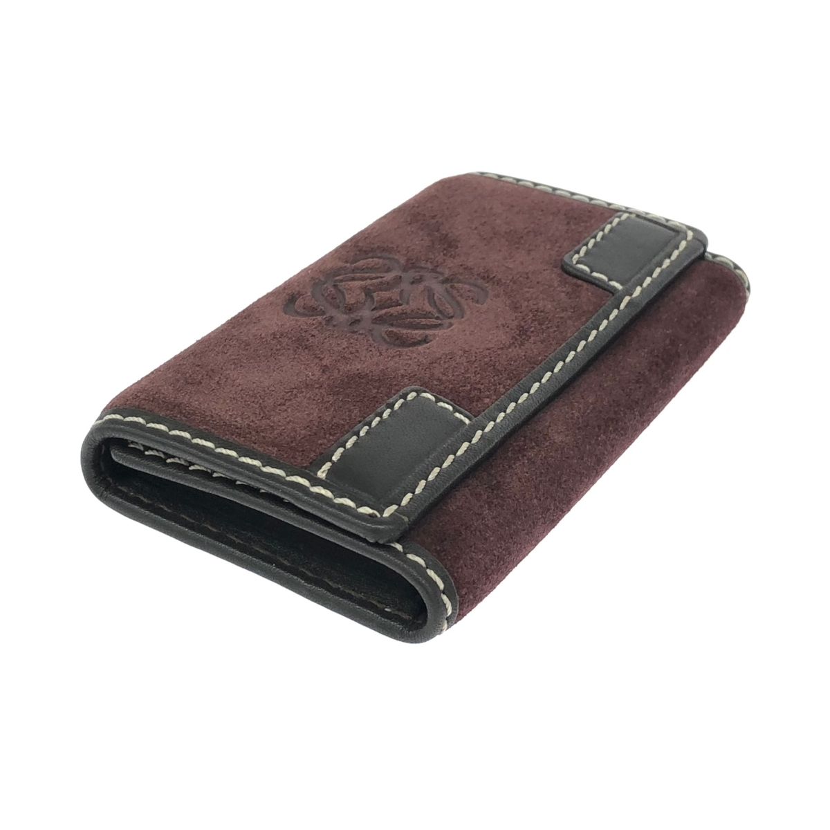 LOEWE ロエベ キーケース アマソナ/アナグラム/スエード ボルドー ユニ