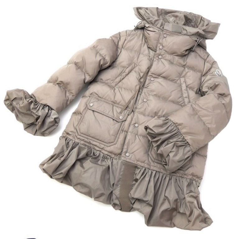 モンクレール MONCLER フリル付きダウンコート ダウンジャケット ベージュ