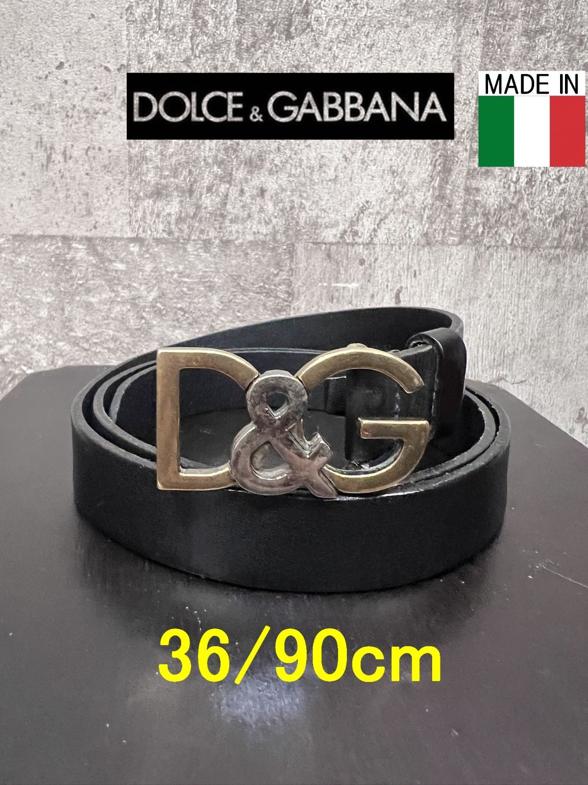 イタリア製 ドルチェ&ガッバーナ ロゴバックル ベルト 36/90 メンズ