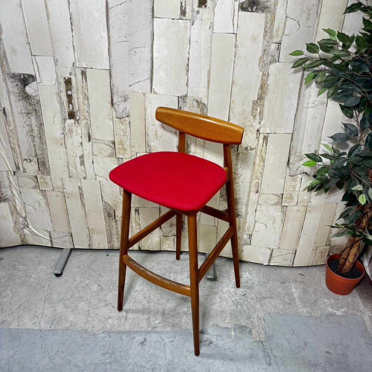 HIDA 飛騨産業 カウンターチェア 1脚 赤 レッド Contract Collection