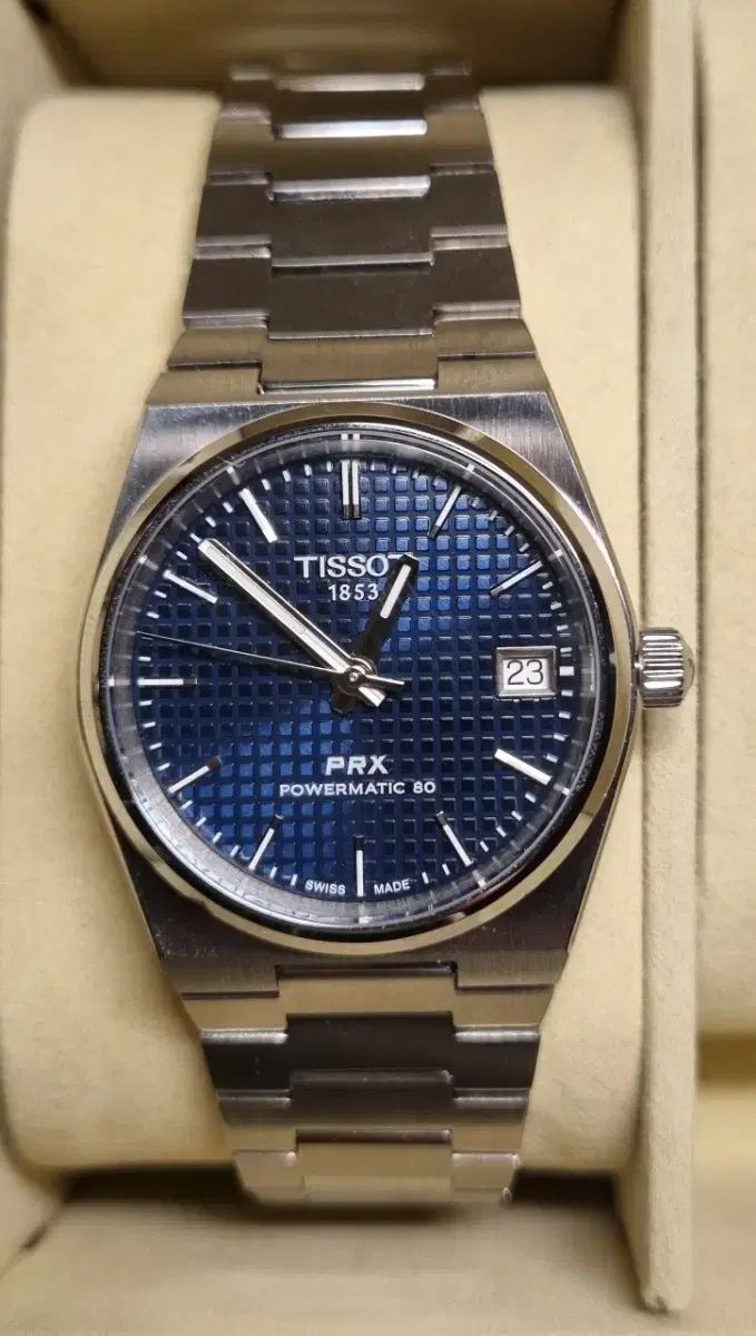 ティソ PRX パワーマティック 35mm デニム文字盤