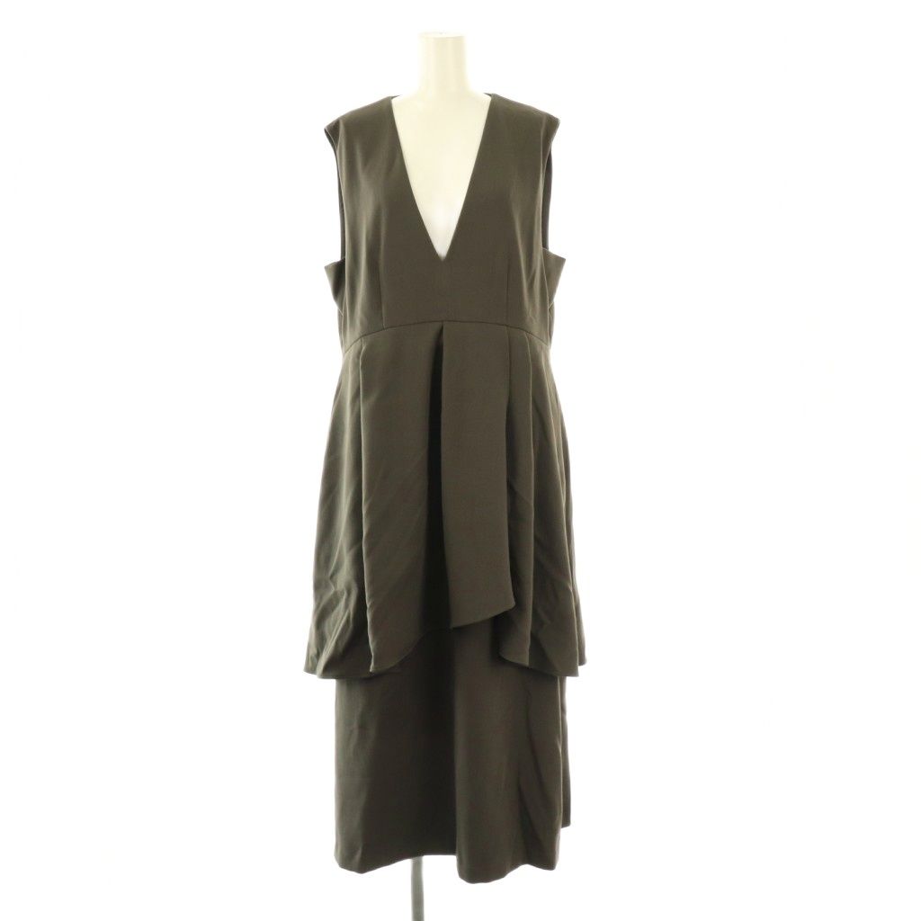 アドーア ADORE 25SS ソフトダブルクロスワンピース ジャンパースカート ノースリーブ 38 チャコールグレー ES OS3