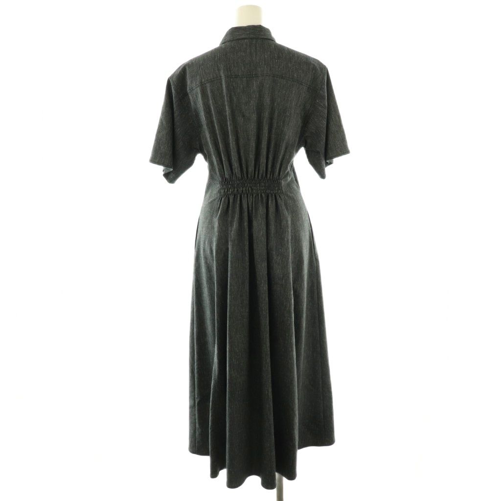 セオリー Theory TRAVEL TWILL ELASTIC BK DR S シャツワンピース ロング P ブラック DF OS SH