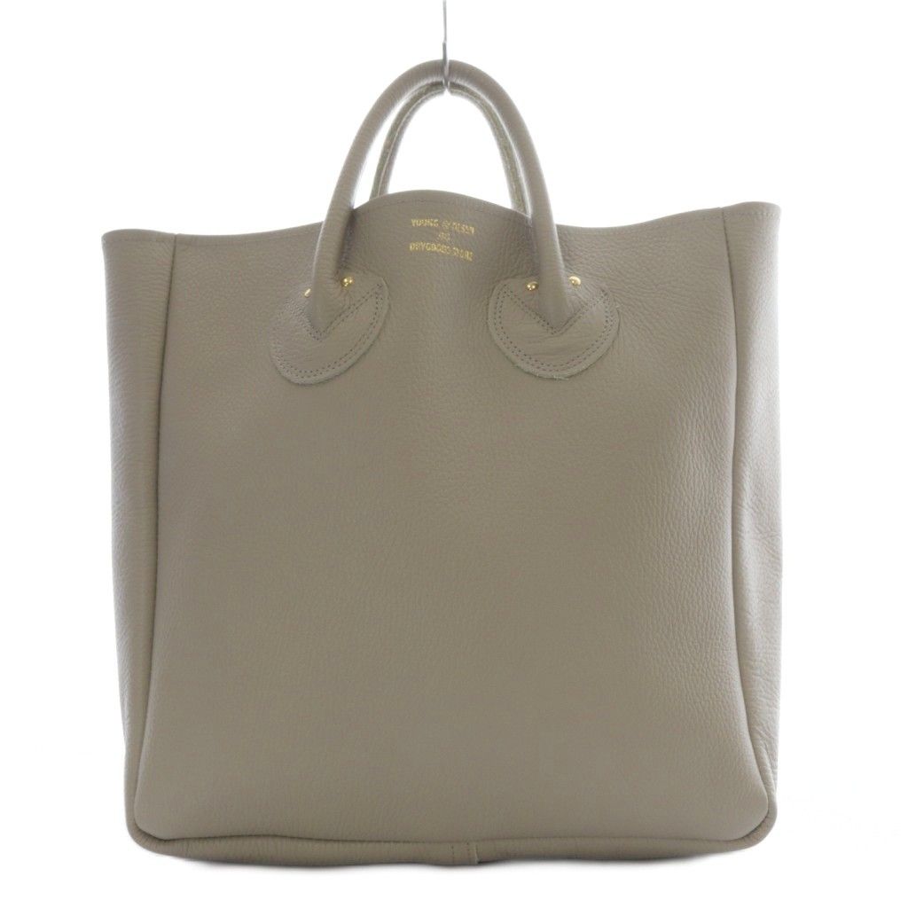 ヤングアンドオルセン YOUNG - OLSEN エンボスレザー トートバッグ M ハンドバッグ ベージュ YO10