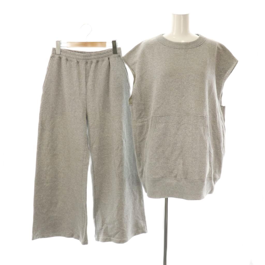 アストラット ASTRAET ラメ 裏毛 スウェット セットアップ イージーパンツ フレンチスリーブ 0 グレー CX OS