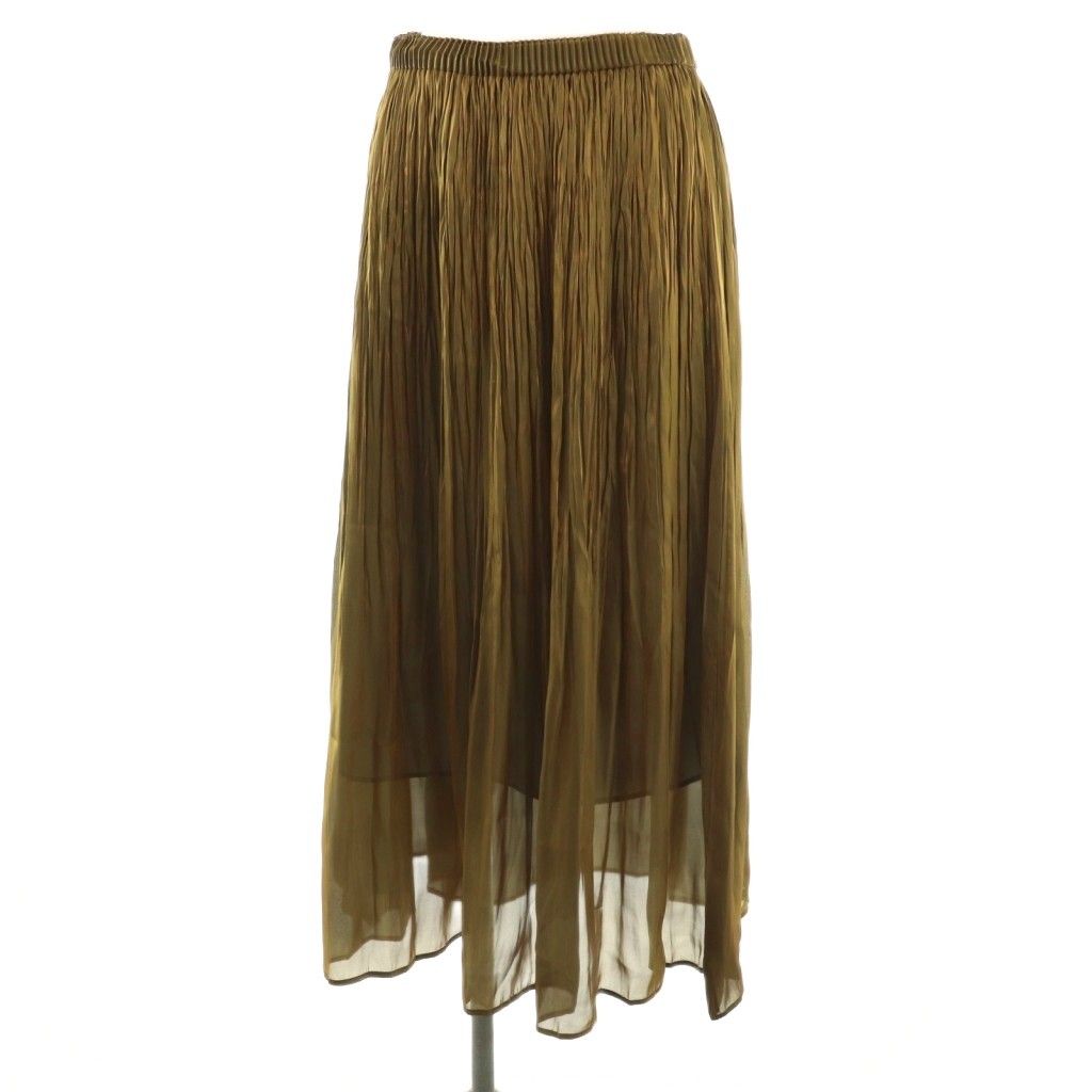 ボールジー BALLSEY トゥモローランド 23AW グリッターサテン ランダムプリーツスカート 36 カーキベージュ ES OS