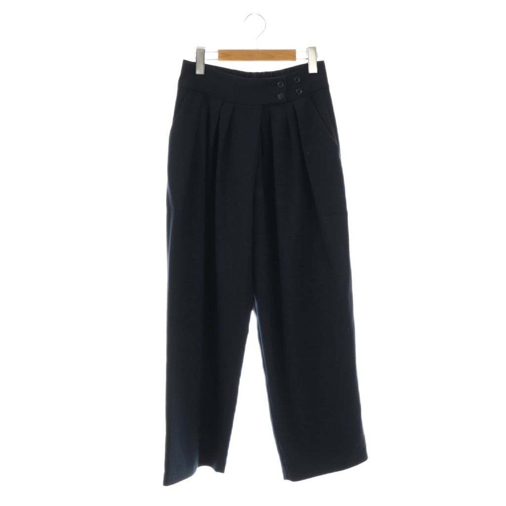 マチャット MACHATT タックワイドパンツ テーパード スラックス 38 紺 ネイビー AT OS