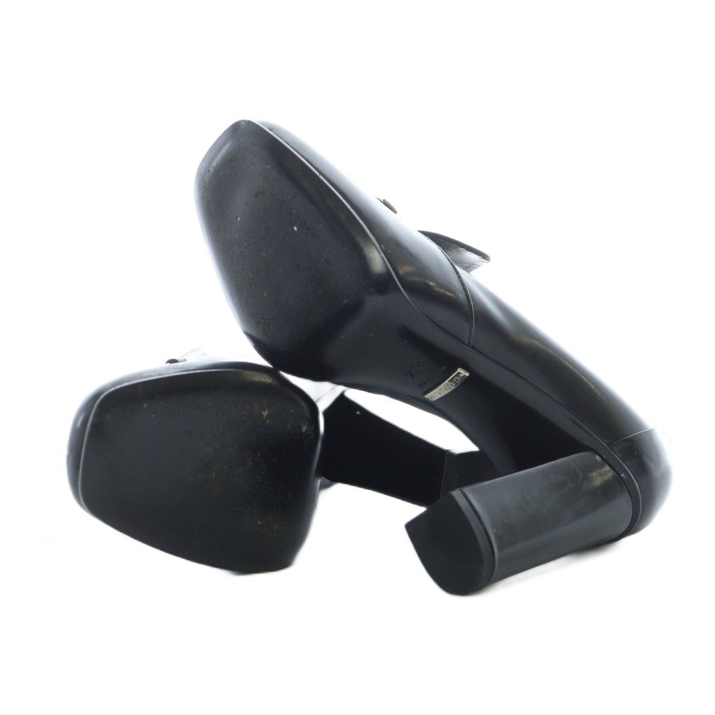 ✨美品✨GUCCI グッチ パンプス チャンキーヒール　レザー 36 23cm グッチ GUCCI ビットエナメルヒールパンプス チャンキーヒール