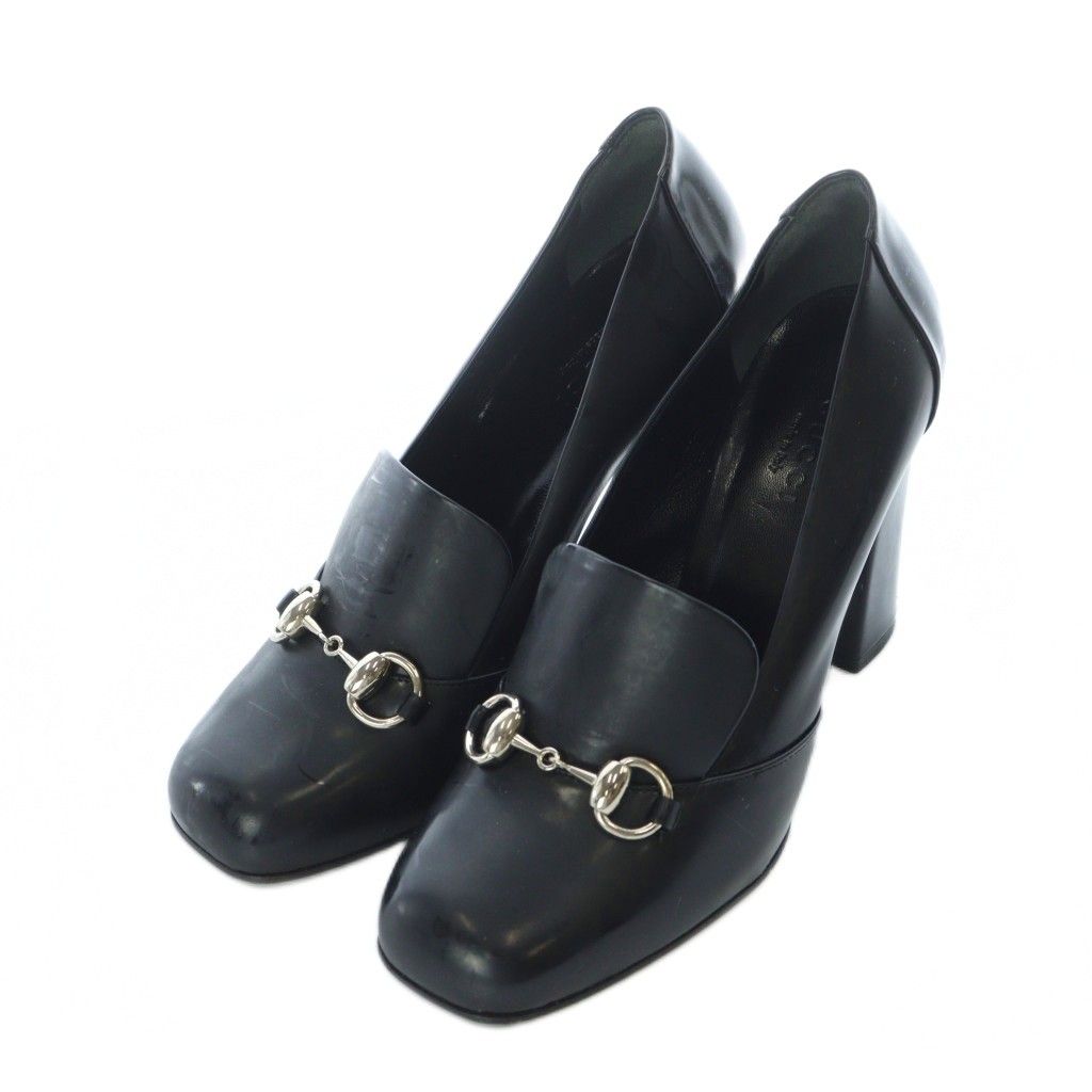 グッチ GUCCI ビットエナメルヒールパンプス チャンキーヒール