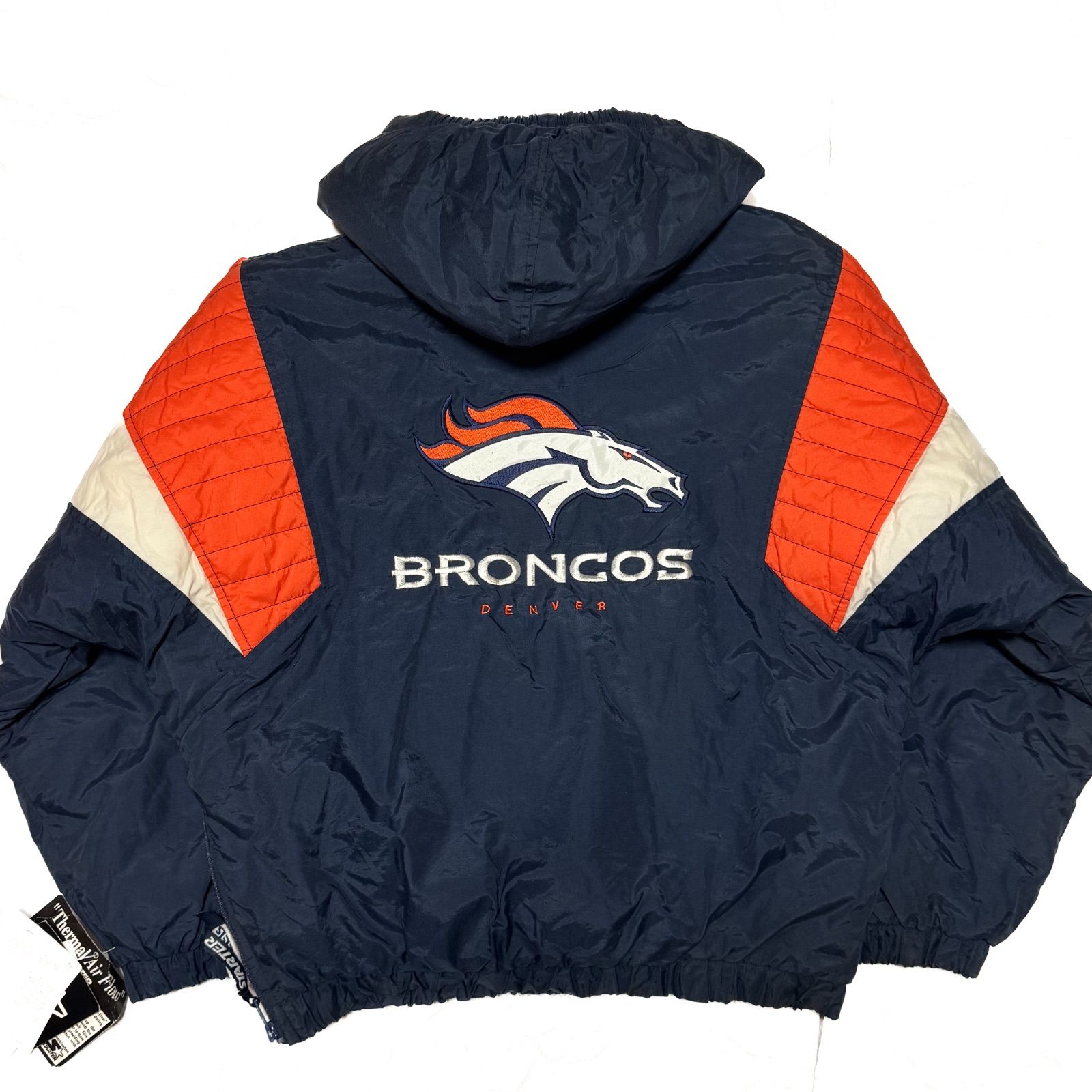 STARTER スターター VINTAGE NFL BRONCOS TEFLON PUFF ANORAK JACKET 刺繍 中綿 スタジャン ジャケット ブルゾン