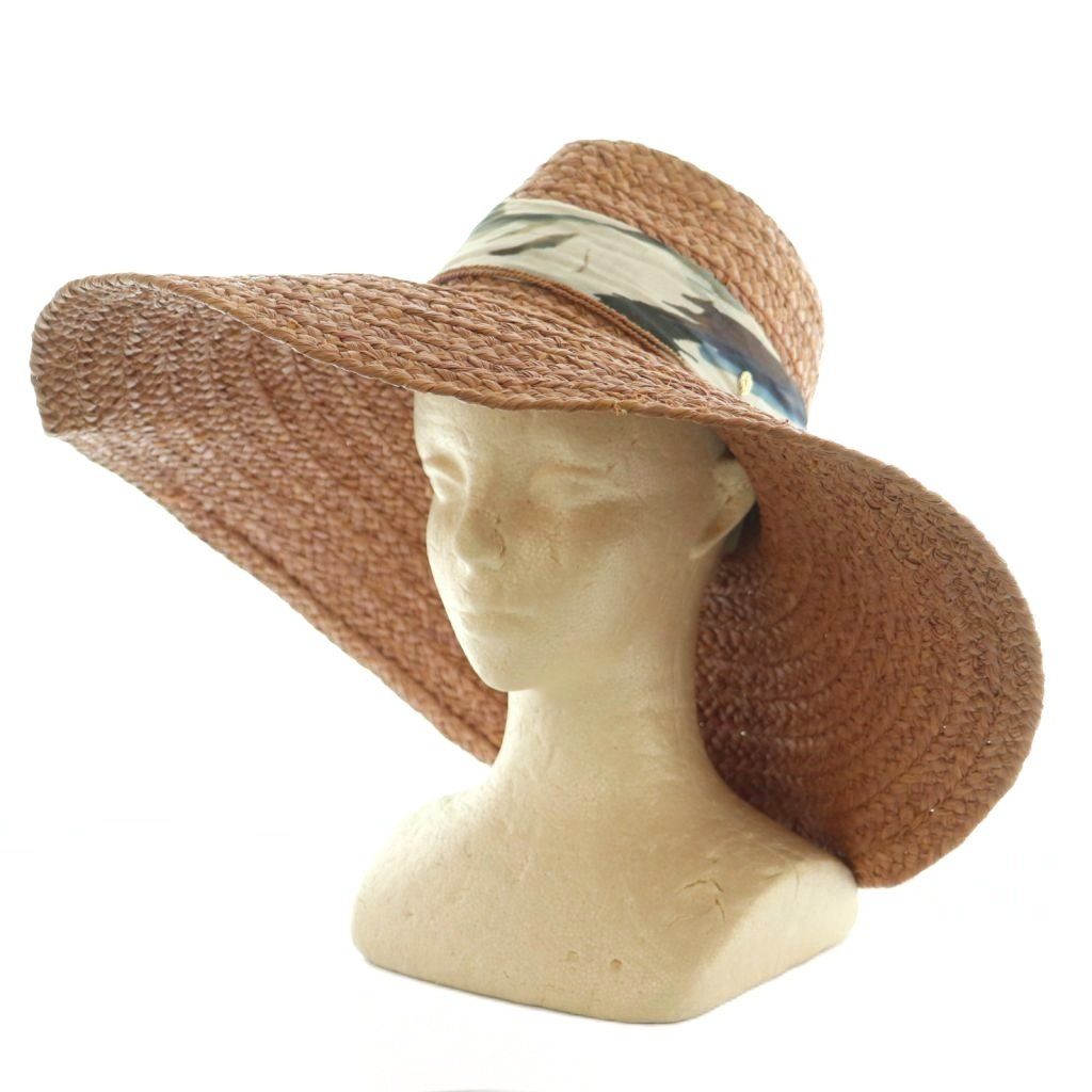 ヘレンカミンスキー HELEN KAMINSKI ラフィアハット 帽子 つば広 リボン OS ウッドローズ MI OS