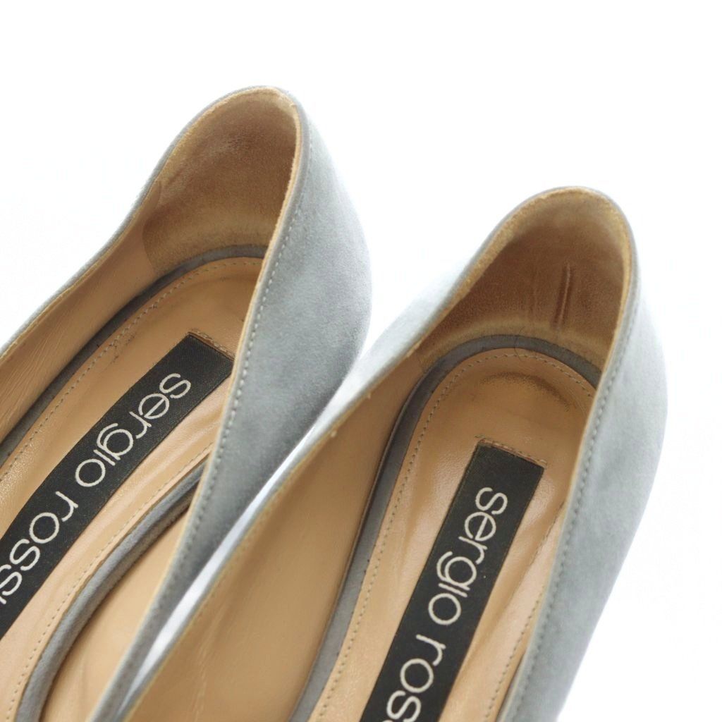 セルジオロッシ sr1 ポインテッドトゥキトゥンヒールスエードパンプス