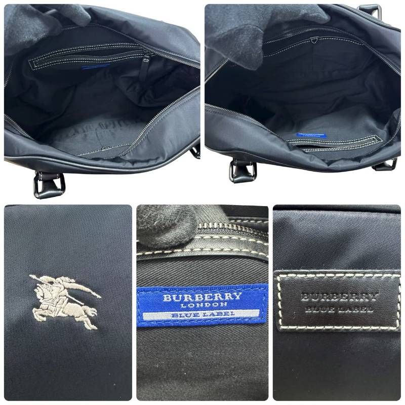サマーセール！ バーバリー ブルーレーベル BURBERRY BLUELABEL トートバッグ ボストンバッグ 肩掛け ブラック ナイロン レザー ♯2012 【数量限定超特価!!】