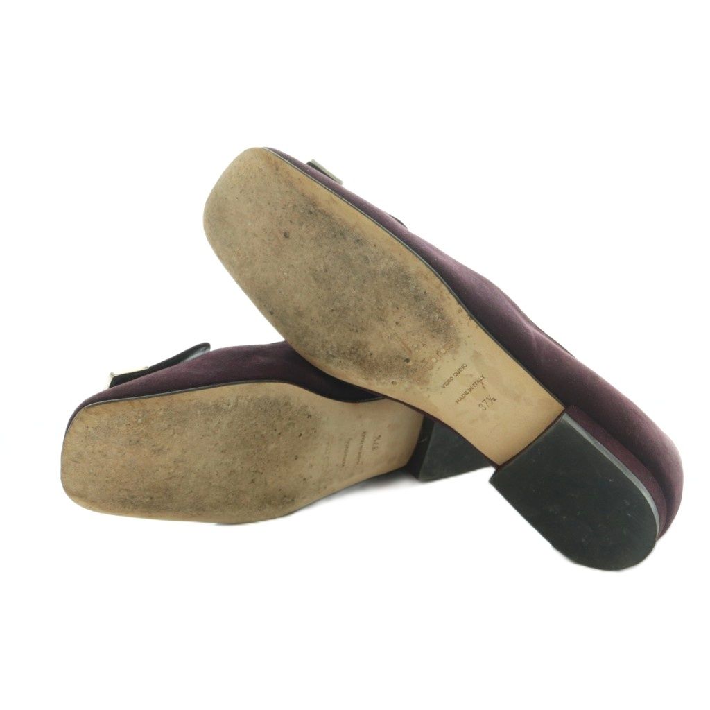  セルジオロッシ Sergio rossi SR 1 パンプス スクエアトゥ ローヒール 37.5 24.5 cm ダークパープル A 83770 MI OS ハイヒール パンプス パンプス