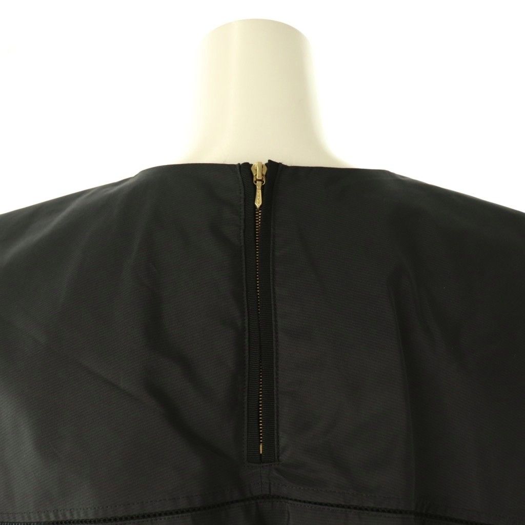 Drawer シルクシャドーストライプウエストギャザーワンピース