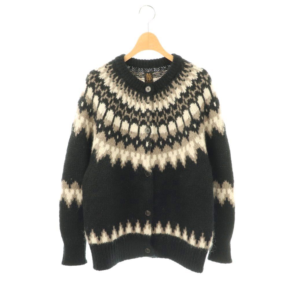 バトナー BATONER ユナイテッドアローズ別注 ノルディック カーディガン ニット 長袖 F ブラック HK OS