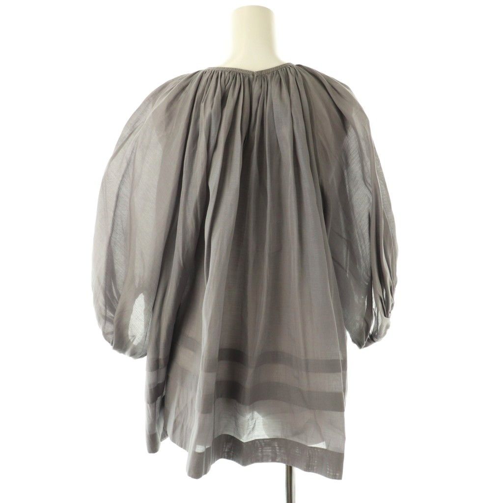安い！かわいい！ ドゥロワー Drawer ギャザータックブラウス ギャザー シルク 38 グレー ES OS 着こなし