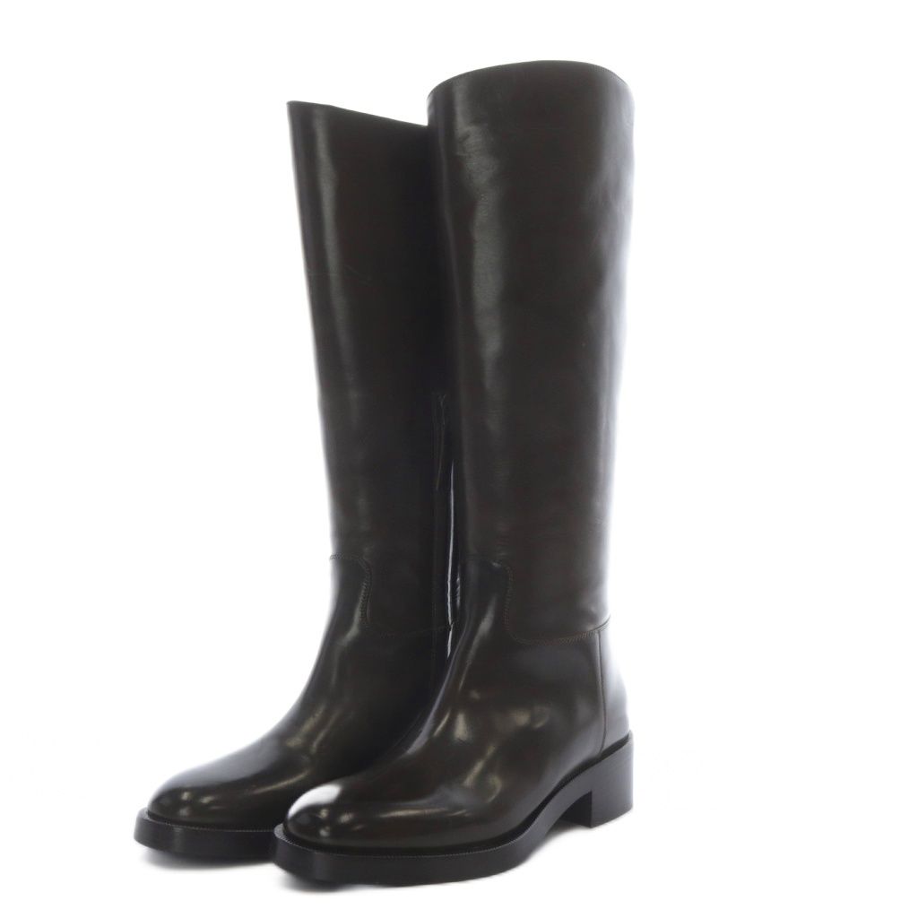 サルトル SARTORE ジョッキーロングブーツ ローヒール レザー 35 ダークブラウン YO 16 SH