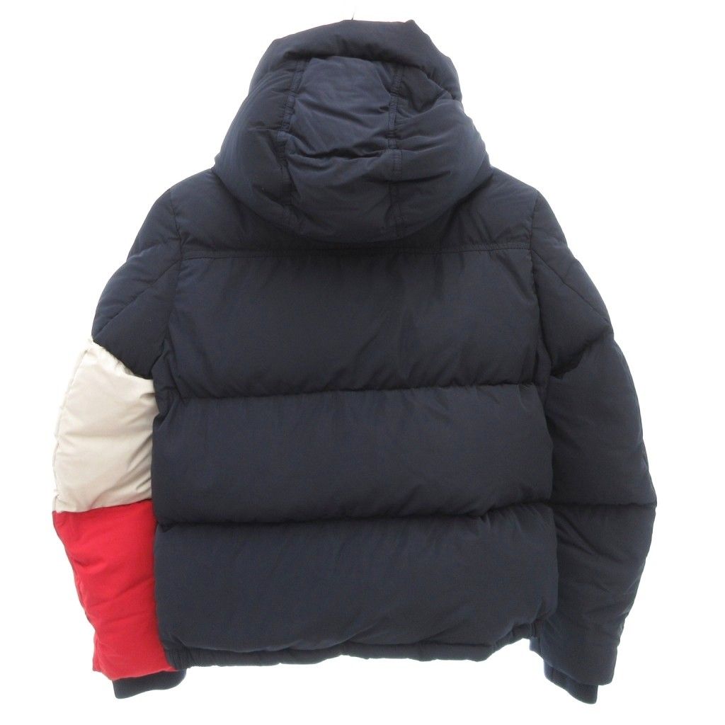 モンクレール MONCLER ダウンジャケット 12 A ジップアップ フード ショート丈 ロゴ 紺 ネイビー AE GY 18