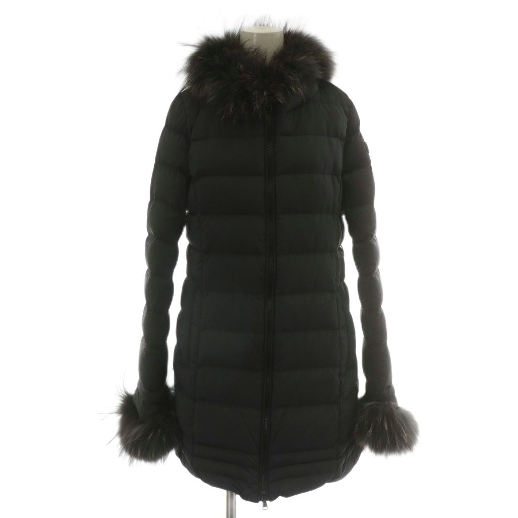 タトラス TATRAS SUGA ダウンコート ジャケット アウター ナイロン ラクーンファー ミドル ジップアップ ロゴ 02 M 黒 ブラック LTA13A4301 XZ GY18