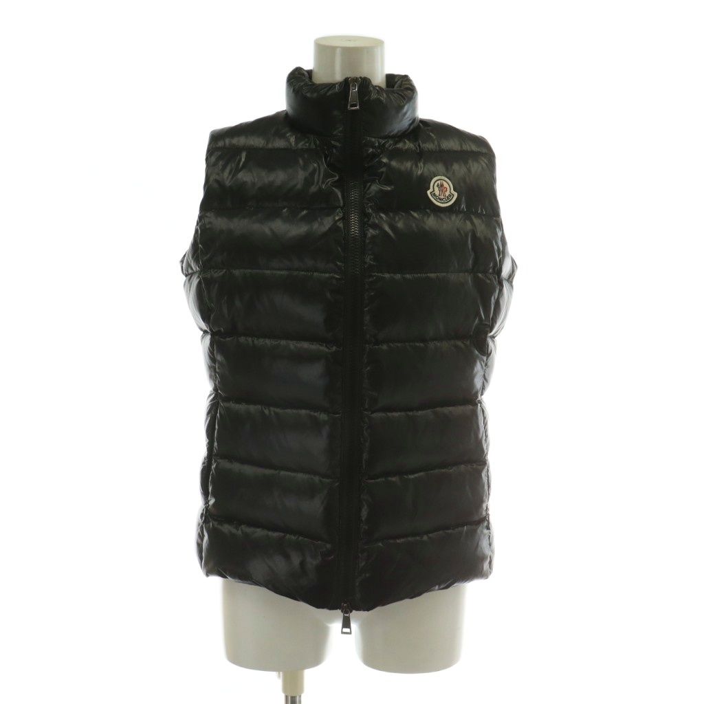 モンクレール MONCLER GHANY GILET ダウンベスト アウター ナイロン ハイネック ジップアップ ロゴ ワッペン 1 M 黒 ブラック E20934830405 68950 XZ GY40
