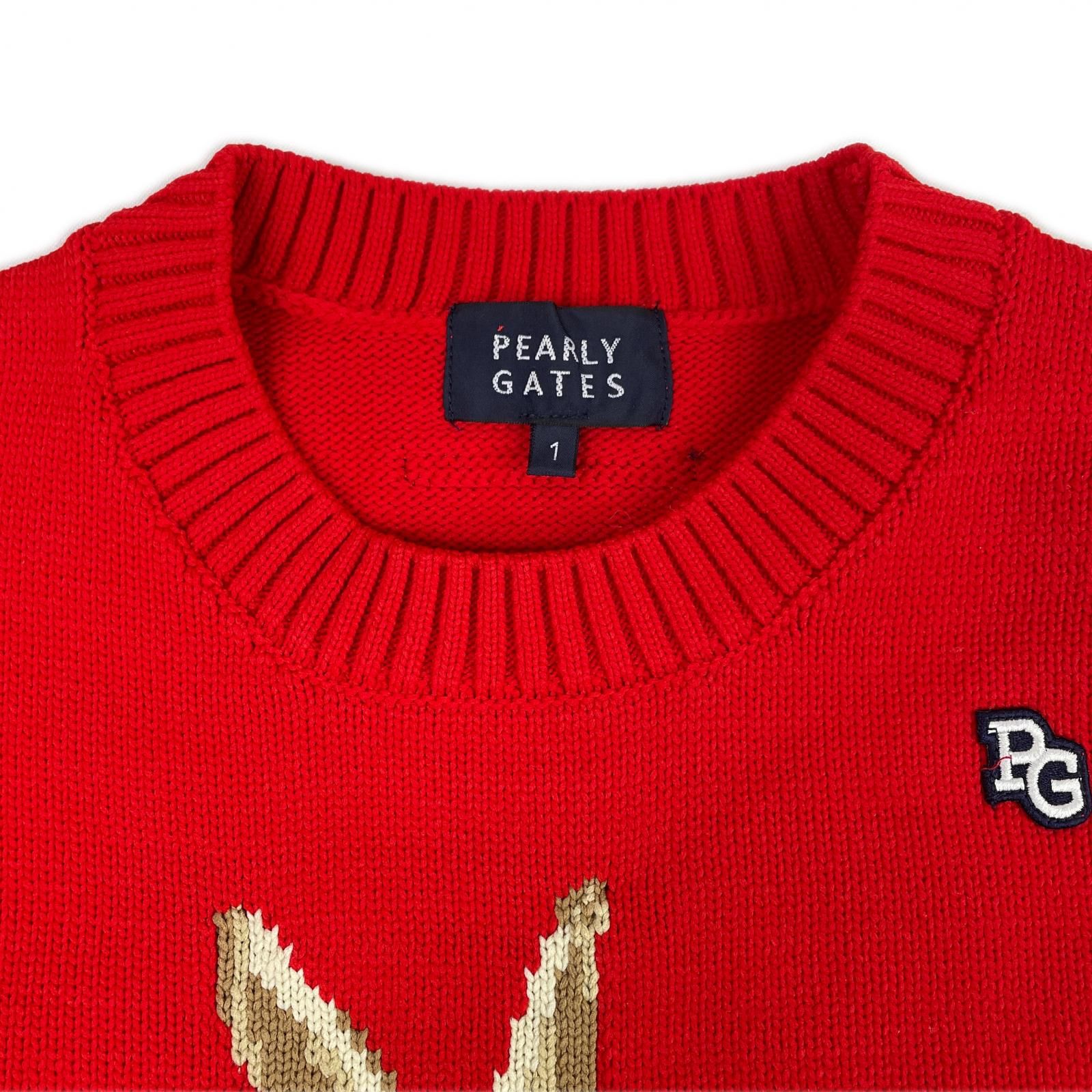 レディース パーリーゲイツ PEARLY GATES セーター 1(M) 赤 ラビット