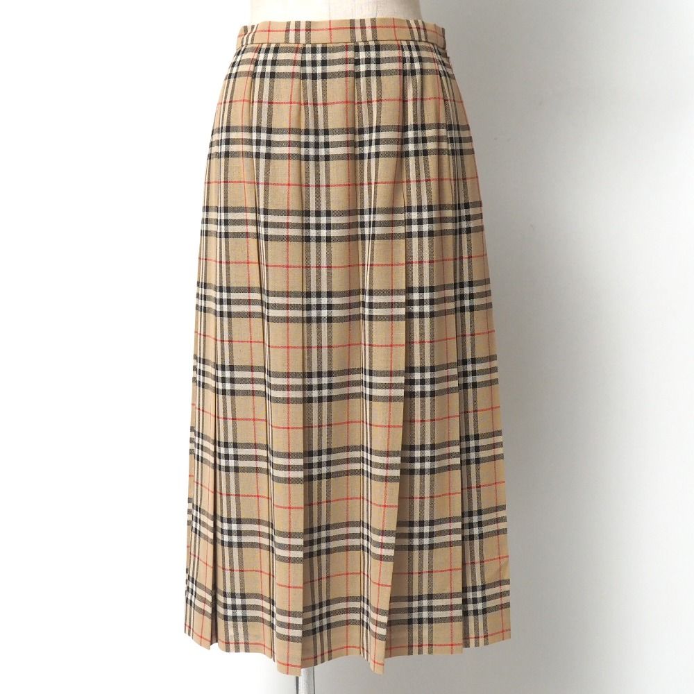 Burberrys バーバリーズ ヴィンテージ ロングスカート サイズ40 チェック プリーツ フ ミモレ ブランド古着 20251114 RA6473