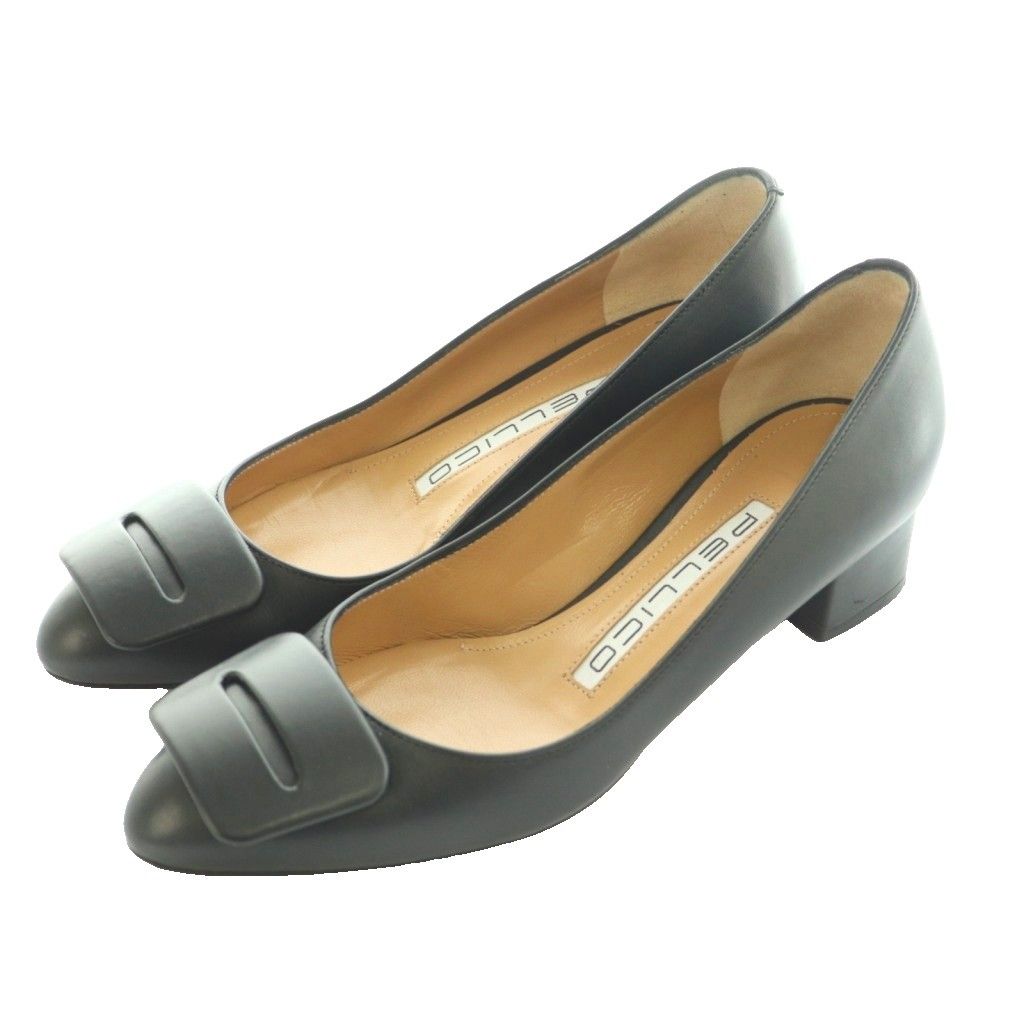 ペリーコ PELLICO メトロ METRO アネッリフィッビア ANELLI FIBBIA パンプス 3 5 cmヒール 34 黒 ブラック NERO SS OS