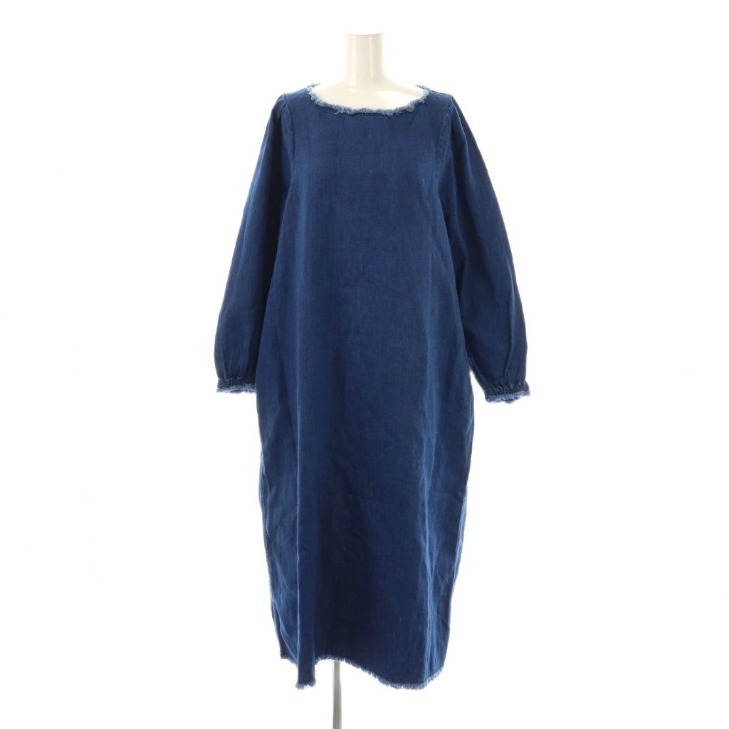 フォーティーファイブアールピーエム 45R 45rpm デニムのドレス ワンピース ミモレ ロング 紺 ネイビー AT OS