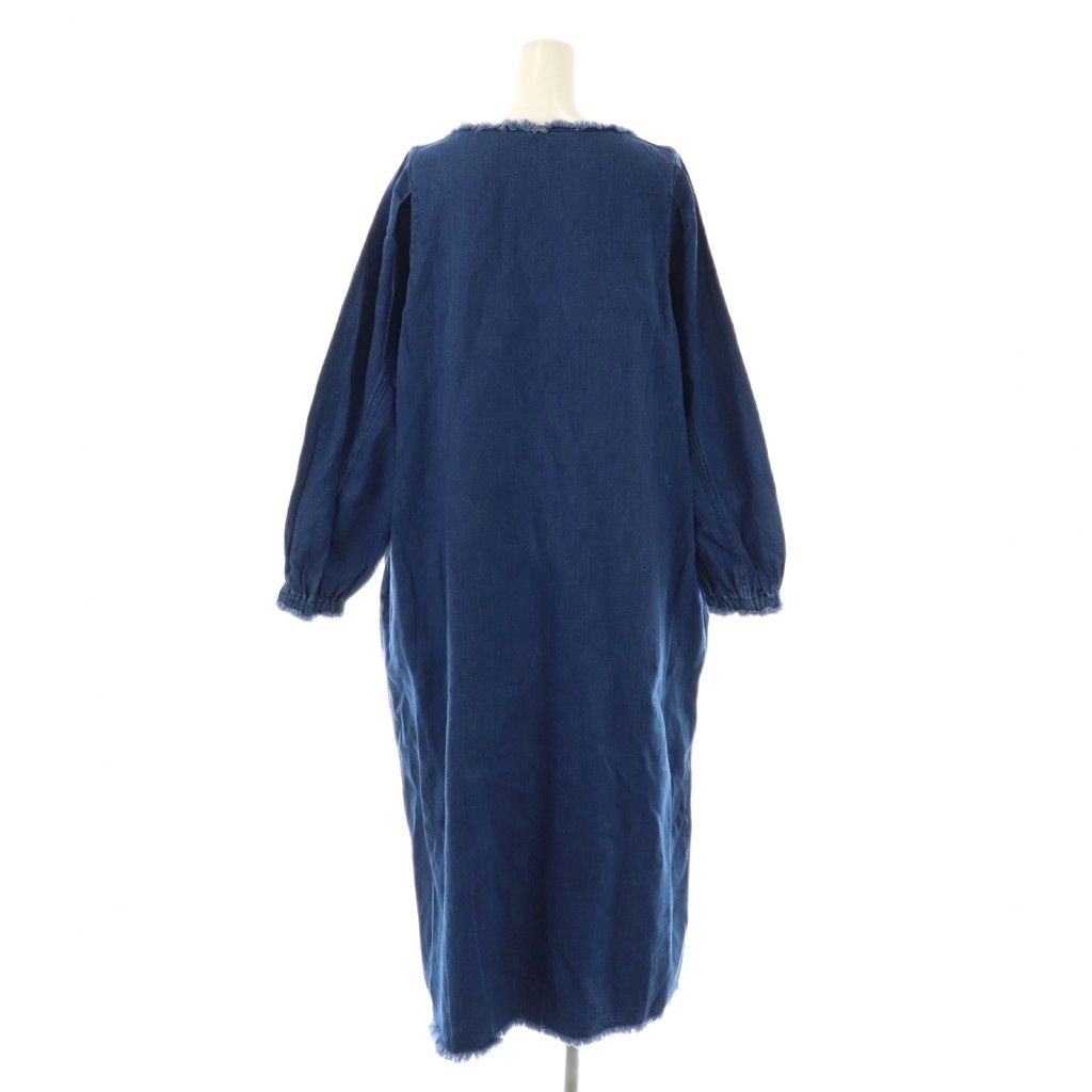 フォーティーファイブアールピーエム 45 R rpm デニムのドレス ワンピース ミモレ ロング 紺 ネイビー AT OS