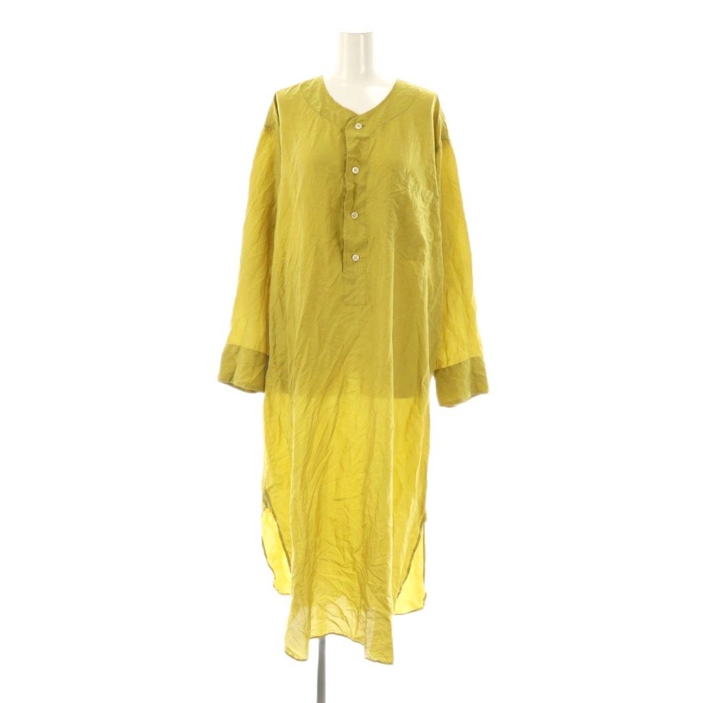 フミカ ウチダ FUMIKA_UCHIDA ノー サテンシャツワンピース マキシ ロング 34 マスタード AT OS SH