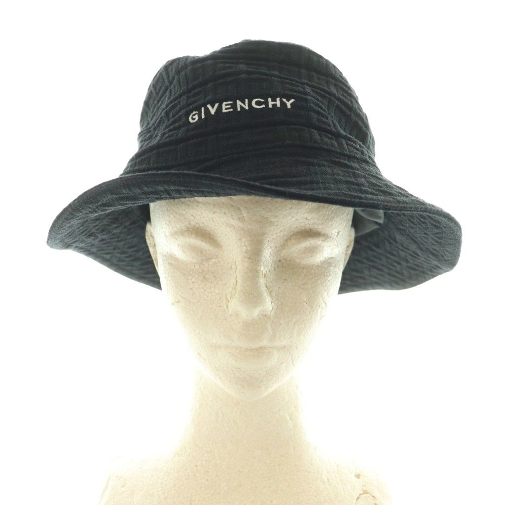 ジバンシィ バケットハット 帽子 エンボス 59 黒 ブラック SS OS AD
