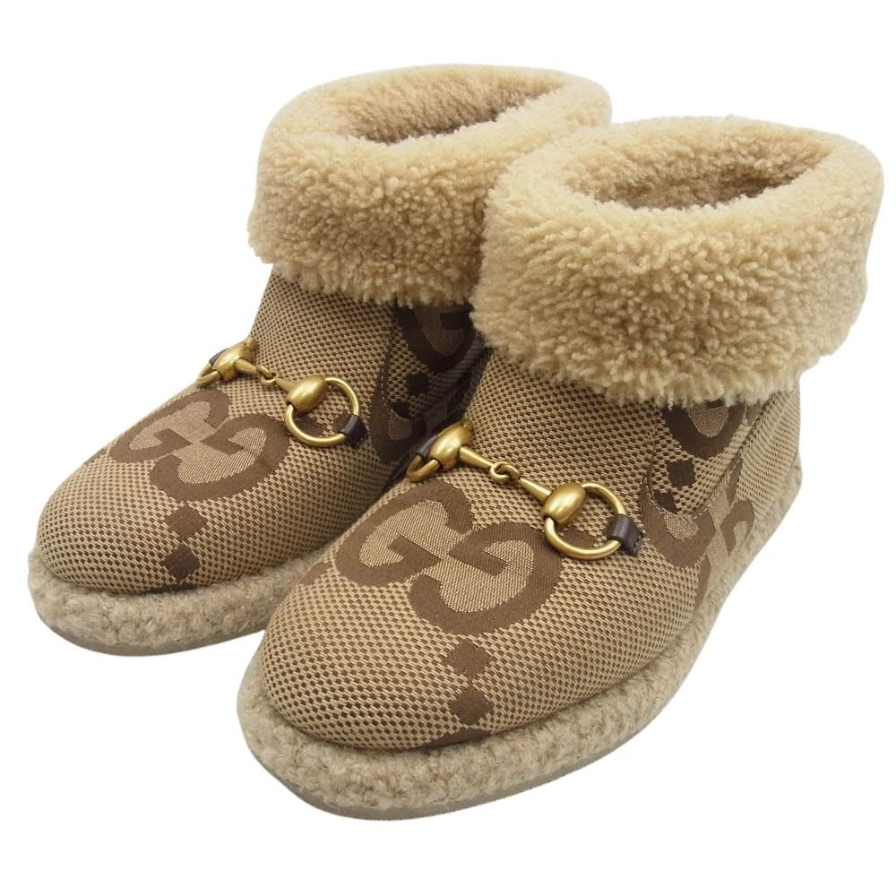 GUCCI グッチ ホースビット ムートン ショート ブーツ アンクルブーツ