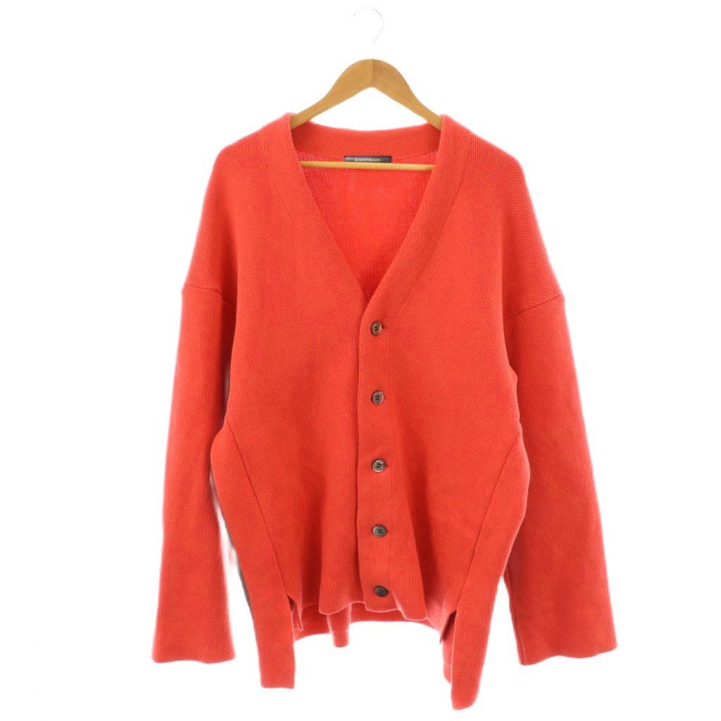 オールモストブラック ALMOSTBLACK KNIT CARDIGAN ニット カーディガン 抱擁 長袖 2 レッド HK OS
