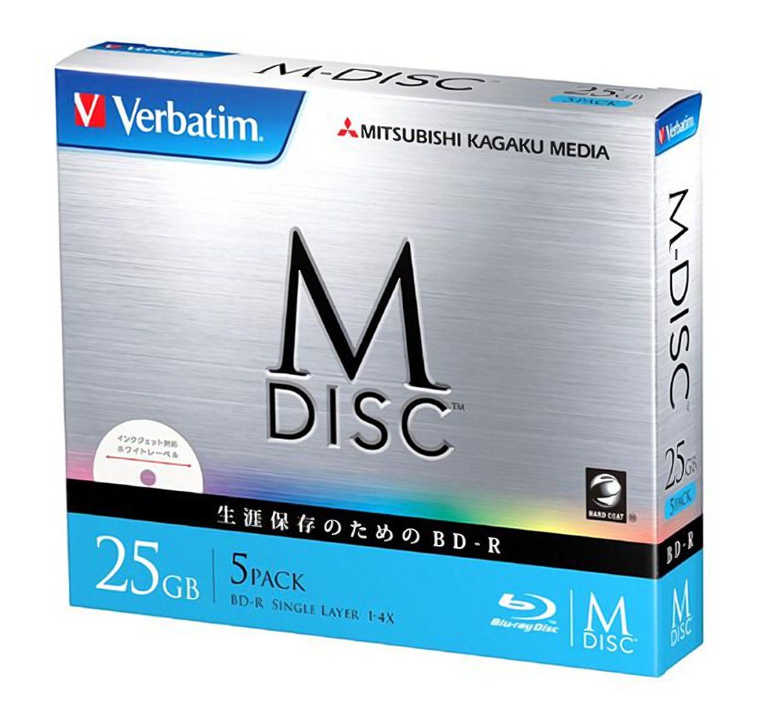 Verbatim データ用ブルーレイM-DISC1回記録 25GB 5mmケース5P