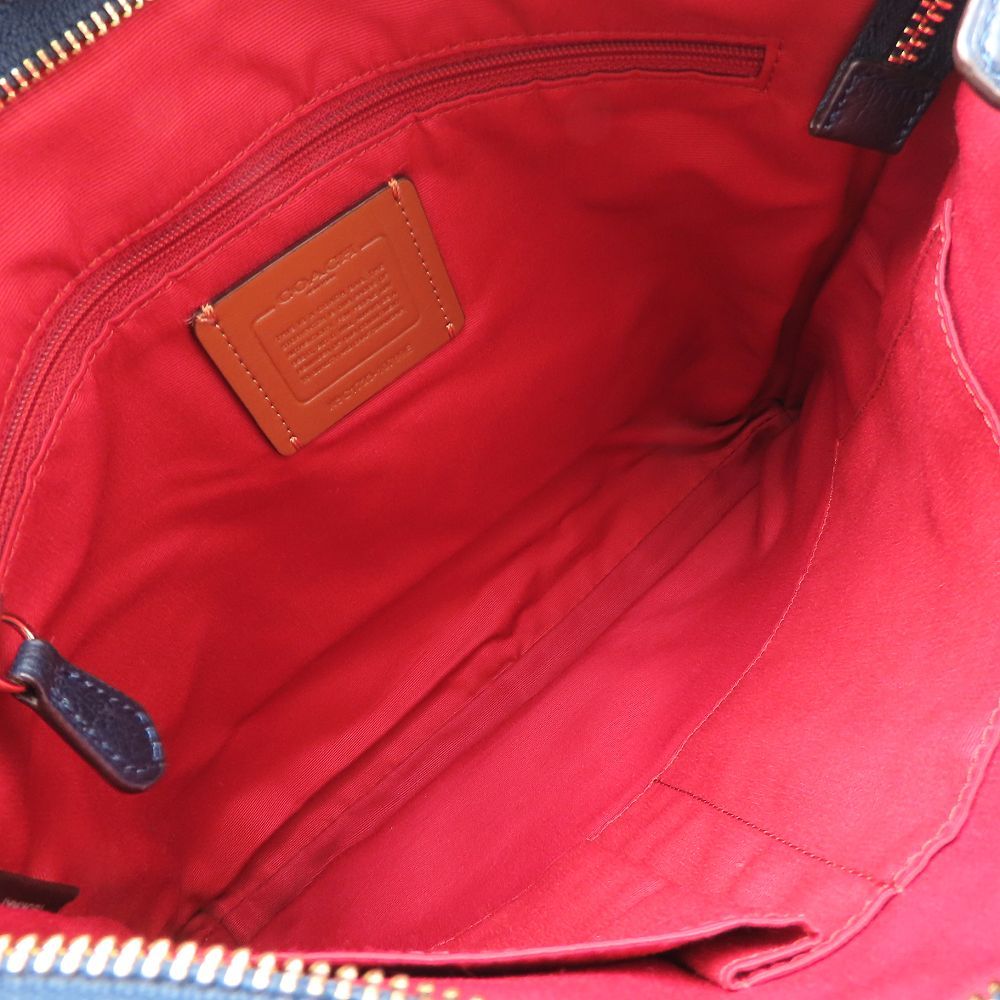 デニムxレザー ネイビー