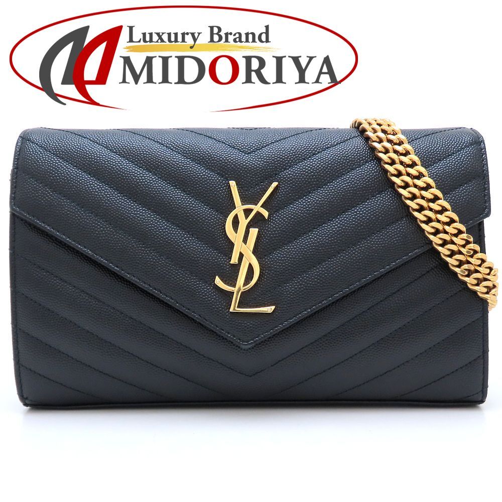 SAINT LAURENT PARIS サンローランパリ カサンドラ クラシック 377828 ショルダーバッグ チェーンウォレット カーフ ブラック レディース 352896