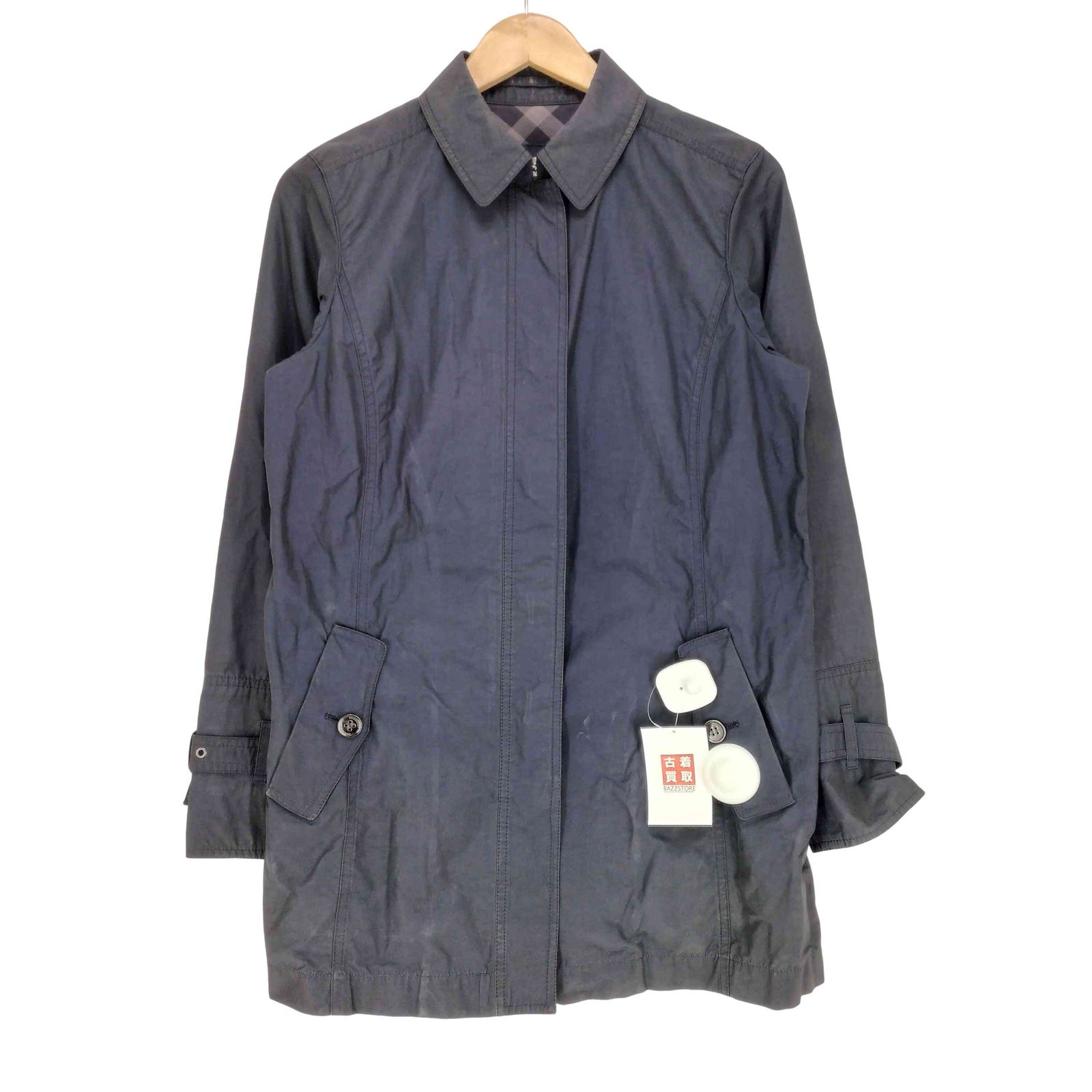 バーバリーロンドン BURBERRY LONDON 裏地チェックナイロンステン コート レディース 42