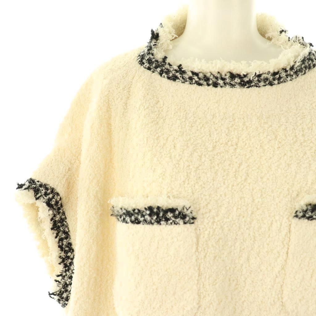 サカイ sacai ツイードプルオーバーベスト 2 オフホワイト ブラック 23