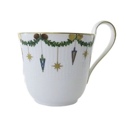 ロイヤルコペンハーゲン ROYAL COPENHAGEN スターフルーテッド クリスマス ハイハンドル マグカップ コップ 白系 ホワイト 330ml