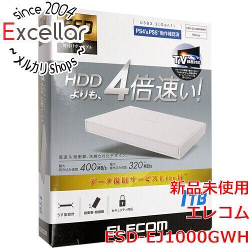 bn 12 ELECOM 外付けポータブルSSD ESD-EJ1000GWH ホワイト 1TB