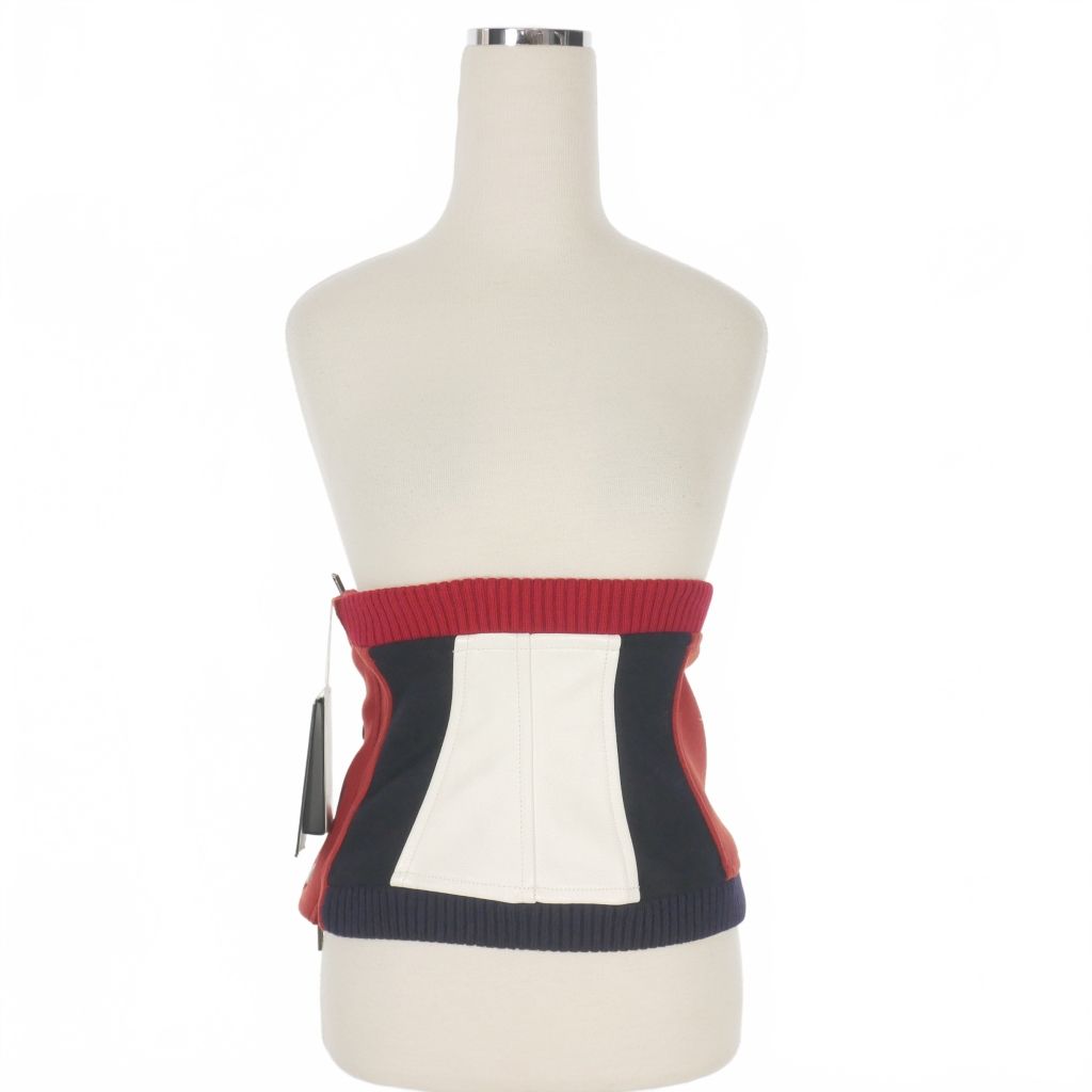 ディースクエアード DSQUARED2 23AW サイドレザー ウエストベルト ウエストマーク 38 レッド ネイビー ホワイト S72NC1051 正規