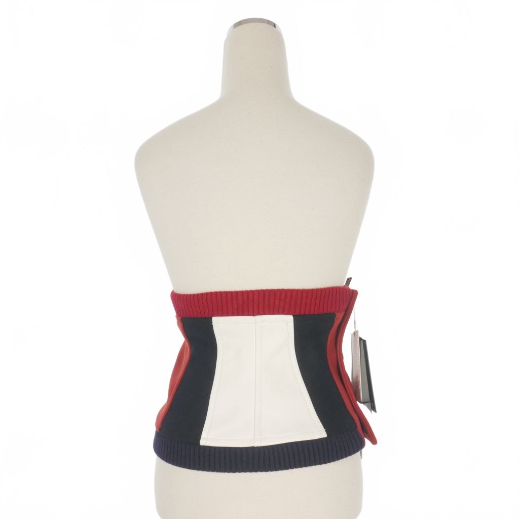 ディースクエアード DSQUARED2 23AW サイドレザー ウエストベルト ウエストマーク 38 レッド ネイビー ホワイト S72NC1051 正規