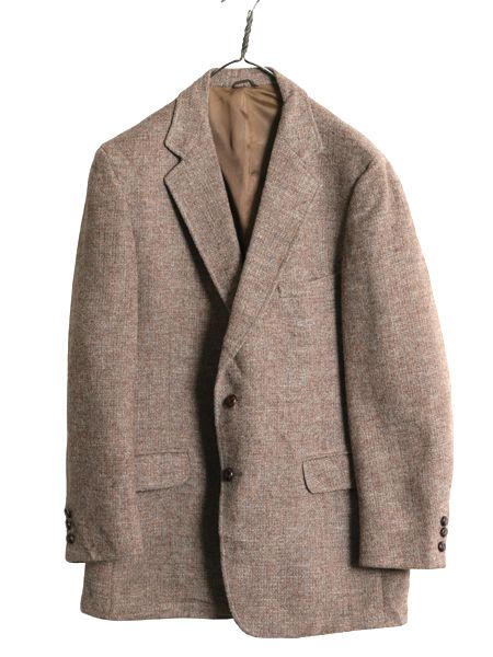 な ! 80 s ハリスツイード テーラード ジャケット メンズ M 程 旧タグ ヴィンテージ ブレザー ツイード ウール トラッド シンプル 2ボタン