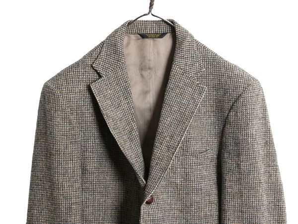 なクーポン配布中! 90s オービス ハリスツイード テーラード ジャケット メンズ M 程 古着 ウール ツイード ブレザー トラッド マルチ