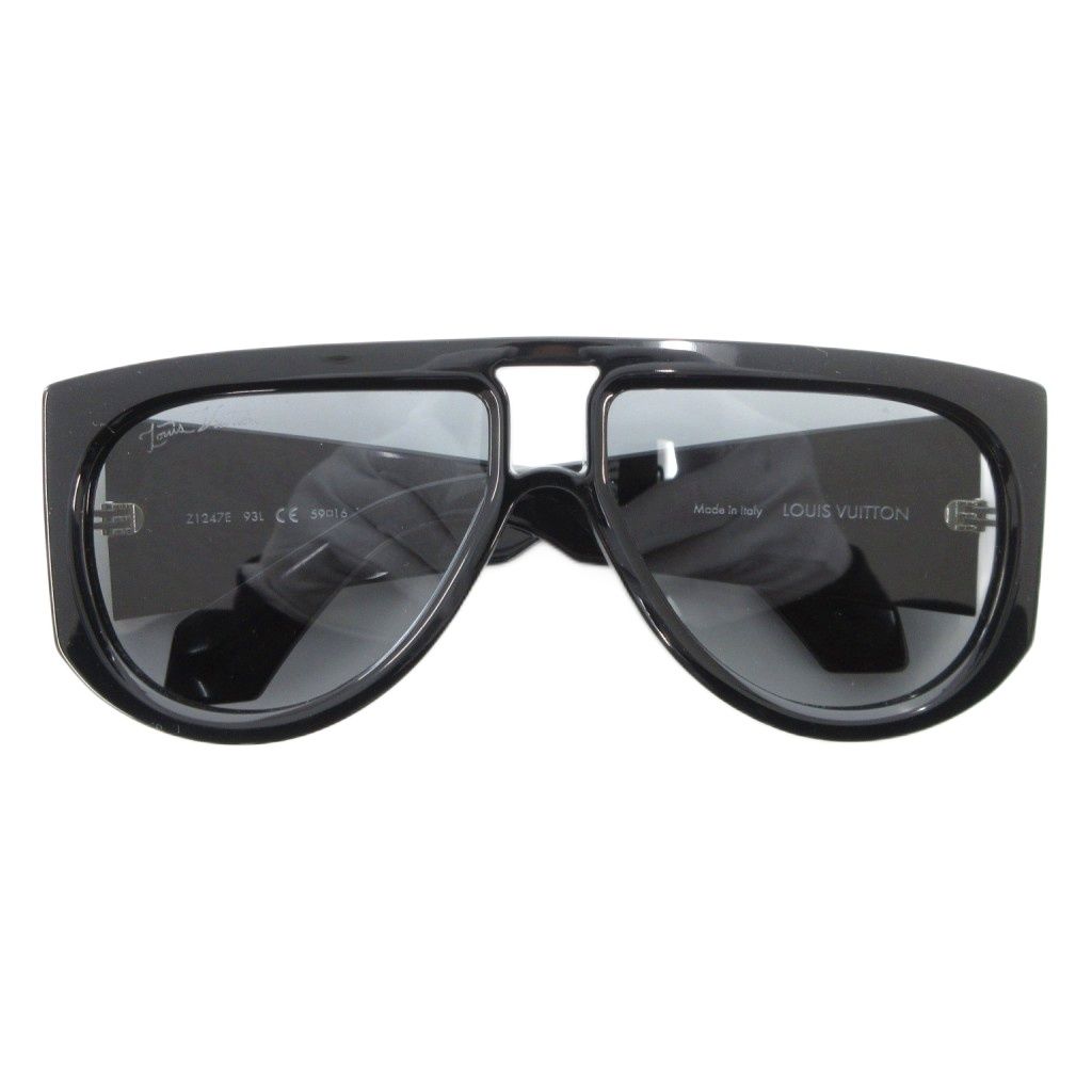 ルイヴィトン LOUIS VUITTON シェルビー ティアドロップ サングラス アイウェアメガネ ツーブリッジ LVロゴ 59 16 140 黒 ブラック Z1247E GV GY18