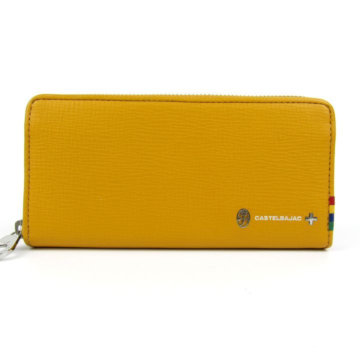 カステルバジャック 長財布 ラウンドファスナー 小銭入れあり ウォレット ブランド メンズ イエロー JC de CASTELBAJAC
