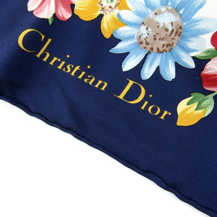 Dior 花柄スカーフ ネイビー・ベージュ 楽天市場】ディオール ヴィンテージ 花柄 フラワー 蝶 バタフライ 総柄