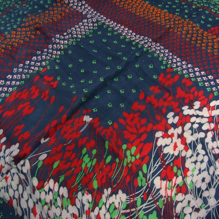 ディオール スカーフ 花柄 ブランド レディース ネイビー Dior 【中古