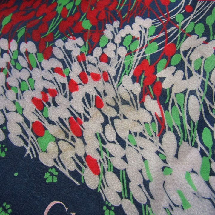 ディオール スカーフ 花柄 ブランド レディース ネイビー Dior 【中古